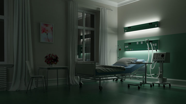 Empty Hospital at Bed Night