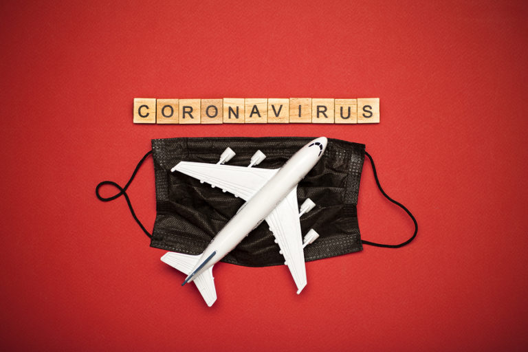Surgincal mask with airplane COVID-19