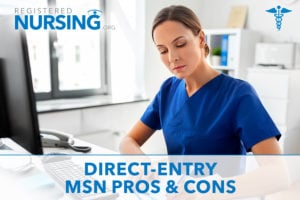 Direct-Entry MSN nursing student working on coursework