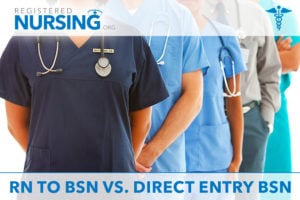 RN to BSN and Direct-entry BSN nursing students standing in a line