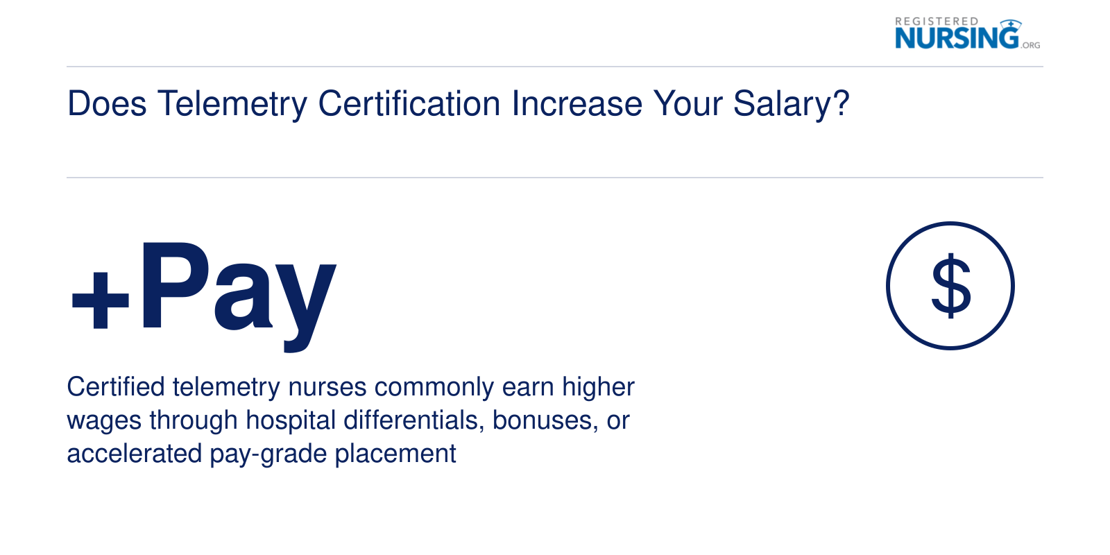 Specialty certification in telemetry nursing is associated with higher compensation through pay differentials and bonuses