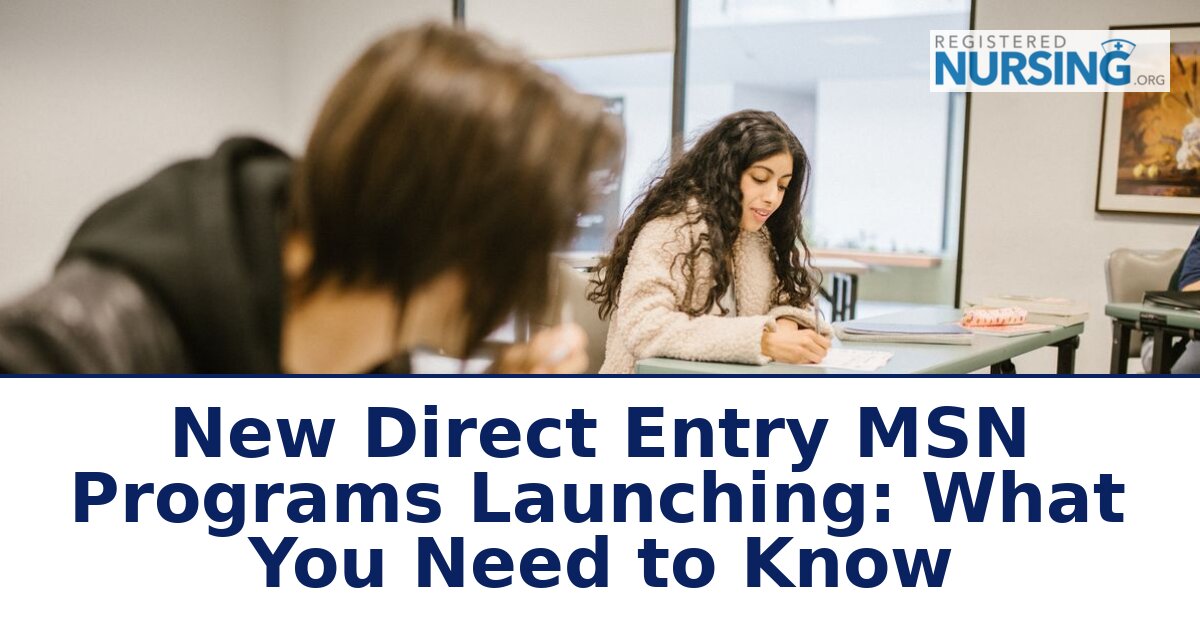 New Direct Entry MSN Programs Launching in 2026