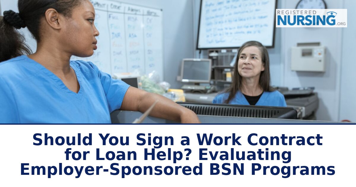 Employer-Sponsored BSN Programs: Should You Sign a Contract?
